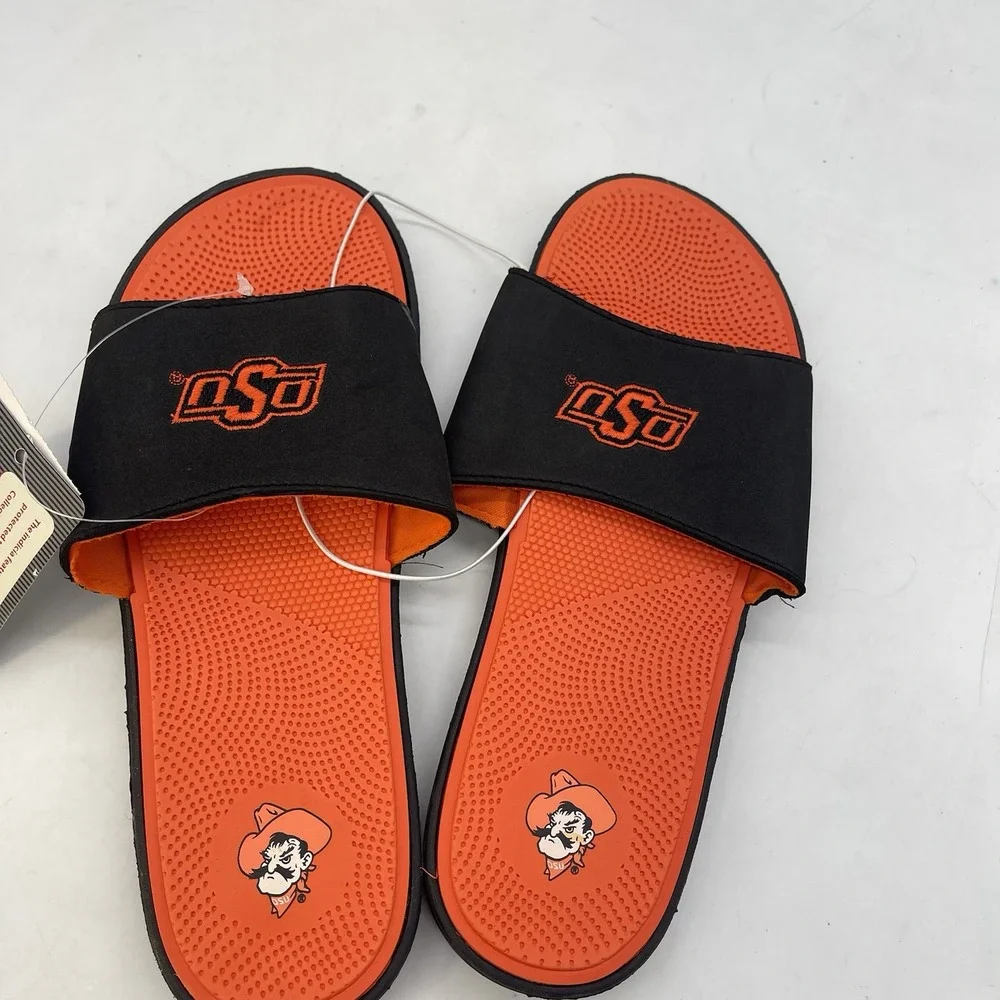 Oklahoma State University Slides Women's 7 Sandals Men's 8 NEW